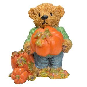 Home Interiors Gifts 1999 Fall Bear Figurine THANK YOU BEARS 99005-99 Pumpkin
